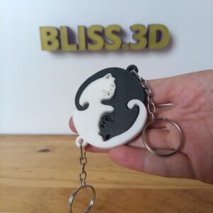 Llavero Gatos Yin y yang